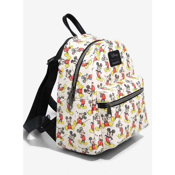 New Loungefly Disney Mickey Mouse Poses All Over Sketch Print Mini Backpack main image 4